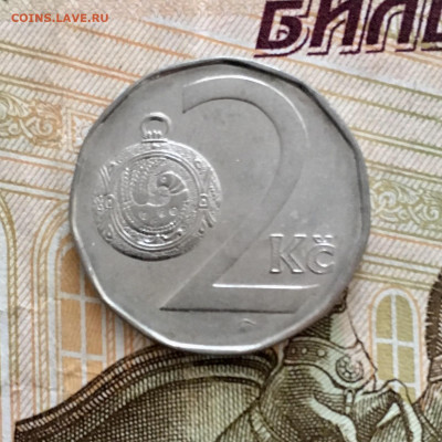 Чехия 2 кроны 1993 года. До 22:00 21.09.19 - 96AD6ED8-199B-449A-A265-D4A0D31F11E4