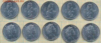 Кука острова 5 центов 2000 г., фикс - Кук 5 центов 2000 ф6620