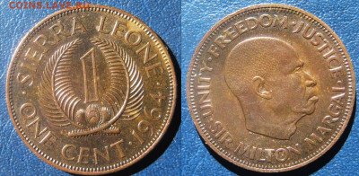 Сьера Леоне 1 цент 1964 г До  17-09 в 22-00мск - Сьера