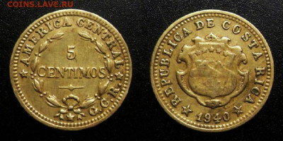 МОНЕТЫ МИРА 09-19 (+боны, медали и жетоны) - Коста-Рика – 5 сентимо (1940)
