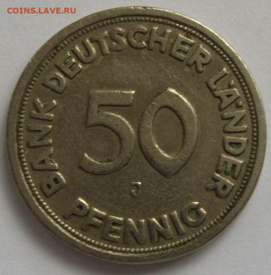 Германия, иностранщина (наборы, на вес, евро), царизм, СССР. - 50 пфеннигов 1949 J - 1