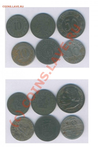 Германия нотгельны 6шт. 1917-1920г. , до 05.05.2009г. 22.00 - 4