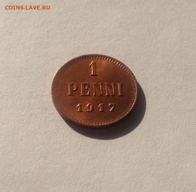 1 пенни Русская Финляндия 1917г., UNC , до 24.09.19г. - 1p17