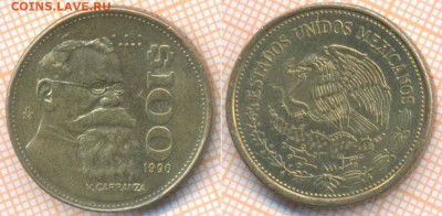 Мексика 100 песо 1990 г., до 23.09.2019 г. 22.00 по Москве - Мексика 100 песо 1990  6687