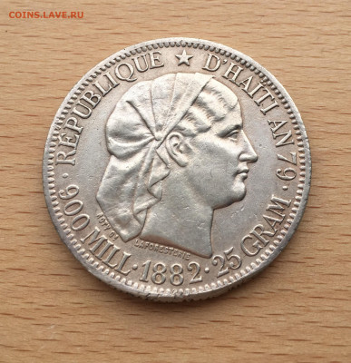Гаити 1 гурд 1882 Серебро Крона Шайба - IMG_7337.JPG