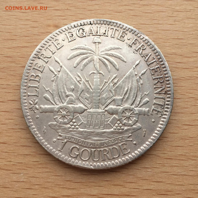 Гаити 1 гурд 1882 Серебро Крона Шайба - IMG_7332.JPG