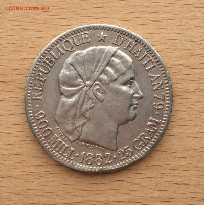 Гаити 1 гурд 1882 Серебро Крона Шайба - IMG_7335.JPG