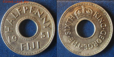 ФИДЖИ пол пенни 1951 г До 22-09 в 22-00мск - пол пен 51г
