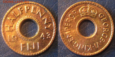 ФИДЖИ пол пенни 1943 г До  22-09 в 22-00 мск - пол пени