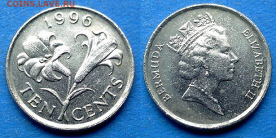 Бермуды - 10 центов 1996 года до 27.09 - Бермуды 10 центов, 1996