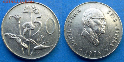 ЮАР - 50 центов 1976 года (Якобус Фуше) до 27.09 - ЮАР 50 центов, 1976