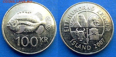 Исландия - 100 крон 2007 года (Фауна) до 27.09 - Исландия 100 крон, 2007