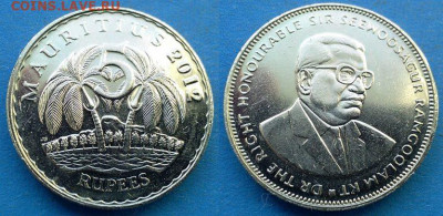 Маврикий - 5 рупий 2012 года в блеске до 27.09 - Маврикий 5 рупий, 2012