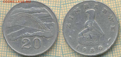 Зимбабве 20 центов 1980 г., до 26.09.2019 г. 22.00 по Москве - Зимбабве 20 центов 1980  6456