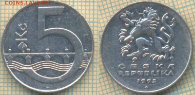 Чехия 5 крон 1993 г. , до 27.09.2019 г. 22.00 по Москве - Чехия 5 крон 1993  6392