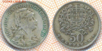 Португалия 50 сентаво 1929 г., до 27.09.2019 г. 22.00 по Мос - Португалия 50 сентаво 1929  6858