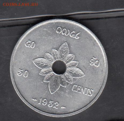Лаос 1952 50ц без оборота до 28 09 - 17а