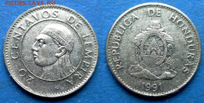 Гондурас - 20 сентаво 1991 года до 29.09 - Гондурас 20 сентаво, 1991