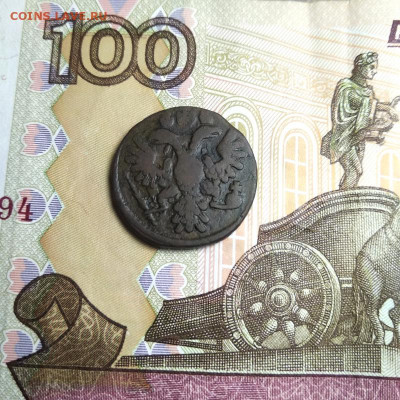 Полушка 1735 розетка от деньги. Оценка. - IMG_20190923_131704