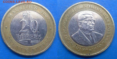 БИМ) до 29.09 - Маврикий 20 рупий, 2007
