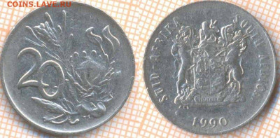 ЮАР 20 центов 1990 г., до 1.10.2019 г. 22.00 по Москве - ЮАР 20 центов 1990  6903