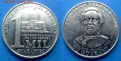 Парагвай - 1000 гуарани 2007 года до 01.10 - Парагвай 1000 гуарани, 2007