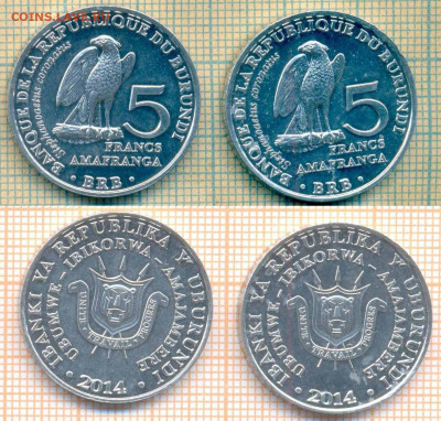 Бурунди 5 франков 2014 г., фикс - Бурунди 5 франков 2014   56  45