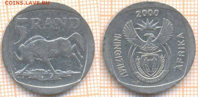 ЮАР 5 рандов 2000 г. , до 1.10.2019 г. 22.00 по Москве - ЮАР 5 рандов 2000  6925