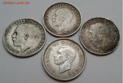 6 пенсов, Георг V, VI, 4шт. 1915-1940гг. до 03.10.19г. 22:00 - 20190927_155721