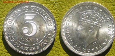 Только сутки Малайя 5 центов 1943 г До 29-09 в 22-00 мск - малайа 5 ц