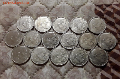 Германия. 2 рейхсмарки 37-39 гг. 16 шт. До 03.10.19. - 20190929_152346