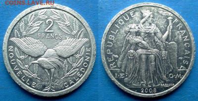Новая Каледония - 2 франка 2008 года до 5.10 - Новая Каледония 2 франка, 2008