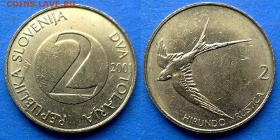 Словения - 2 толара 2001 года (Фауна) до 5.10 - Словения 2 толара, 2001