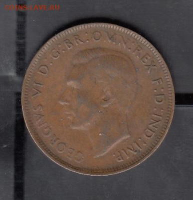 Австралия 1943 1 пенни  кенгуру до 03 10 - 41а