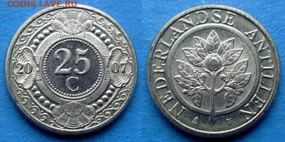Нид. Антильские острова - 25 центов 2007 года до 5.10 - Нидерландские Антильские острова 25 центов, 2007