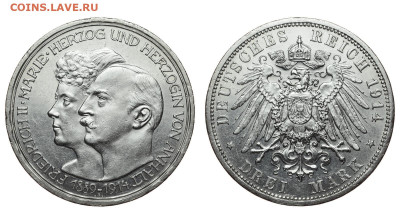 Анхальт Дессау. 3 марки 1914 г. Свадьба. До 03.10.19. - Р73.JPG