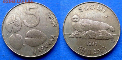 Финляндия - 5 марок 1994 года (Фауна) до 7.10 - Финляндия 5 марок, 1994