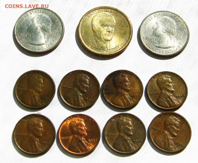 США 11 монет(8х1 цент, 2х25 центов, 1 доллар)1925-2014.07.10 - 002.JPG