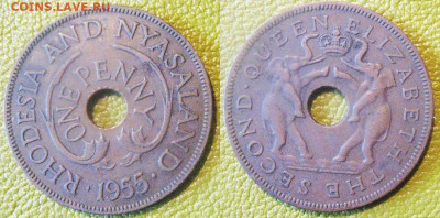 Сутки Родезия и Ньясаленд 1 пенни 1955 г До 03-10 в 22-00 мс - Ньсленд