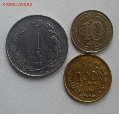 Турция: 1лира1978, 100лир 1989, 10куоуш 2009. До 8.10. 22:00 - image