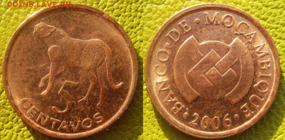 Только сутки Мозамбик 5 сентаво 2006 г До 03-10 в 22-00 мск - мозам бик собач