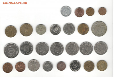 Иностранные монеты, 160 штук, 40 стран - по ФИКС ценам - Подборка иностранных, скан Б, сторона 1