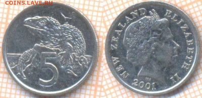 Новая Зеландия 5 центов 2001 г. , до 9.10.2019 г. 22.00 по М - Новая Зеландия 5 центов 2001  6984