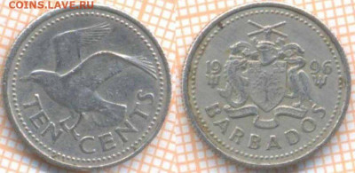 Барбадос 10 центов 1996 г., до 9.10.2019 г. 22.00 по Москве - Барбадос 10 центов 1996  6985