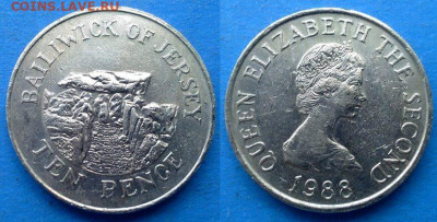 Джерси - 10 пенсов 1988 года до 9.10 - Джерси 10 пенсов, 1988