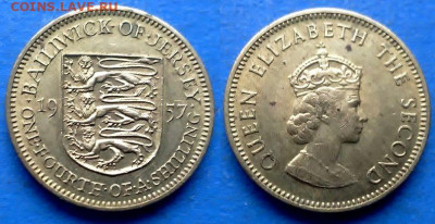 Джерси - ¼ шиллинга 1957 года до 9.10 - Джерси 1.4 шиллинга, 1957