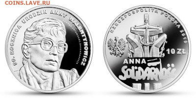 НОВОСТИ - Польша 10 злотых 2019 - Анна Валентинович