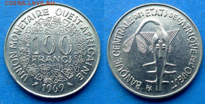 Западная Африка - 100 франков 1969 года в блеске до 10.10 - Западная Африка (BCEAO) 100 франков, 1969