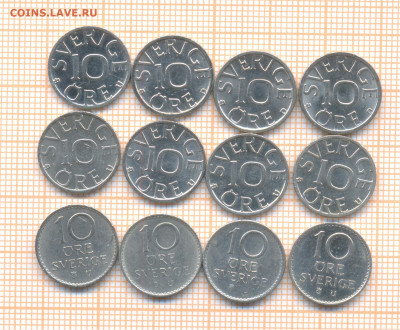 Швеция 10 эре 1964-1990 гг.  , фикс - швеция 10 эре 001