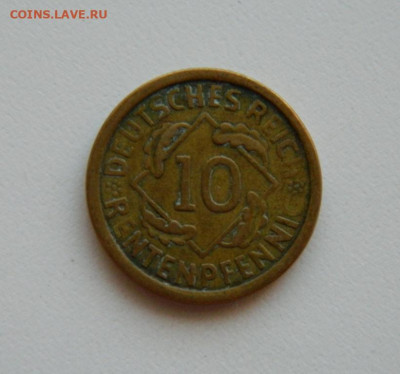 Германия 10 рентенпфеннигов 1924 год "А". до 09.10.19 - DSCN9927.JPG